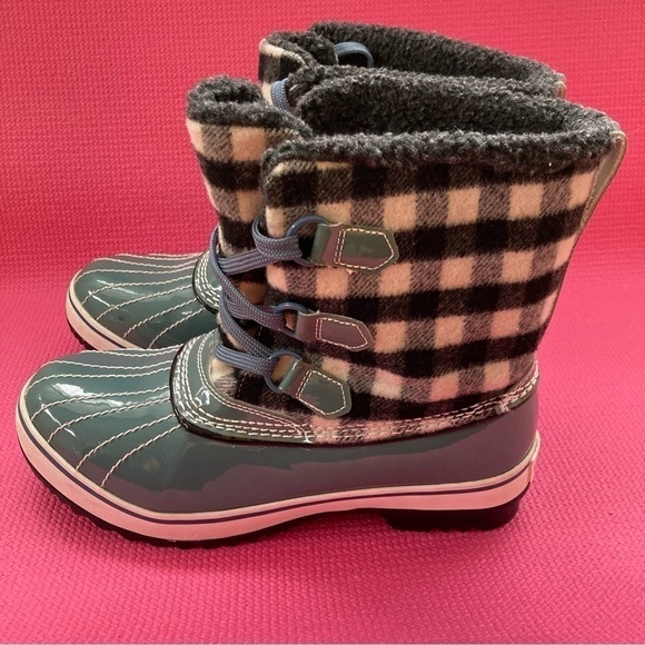 - Skechers Waterproof Thinsulate Insulation Rain Boots Blue W/ Black-White… - Picture 3 of 11